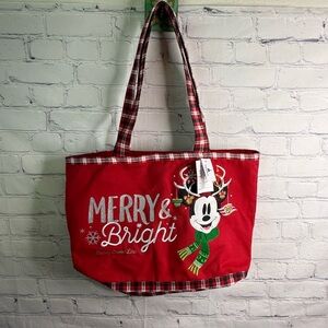 DISNEY Cruise Line Holiday Merry & Bright Tote Bag NWT